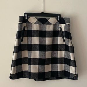 Talbots black and white checkered plaid skirt